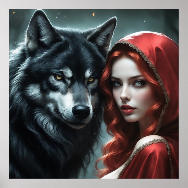 Poster Red riding hood an his wolf  (Frente)