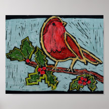 Red Robin do Natal, Berries Vermelhos Holly Verdes