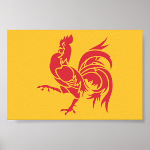 Poster Red Rooster (Bandeira da Valônia)