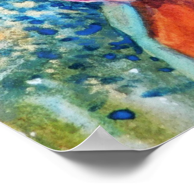 Poster Red Rooster Watercolor (Borda)