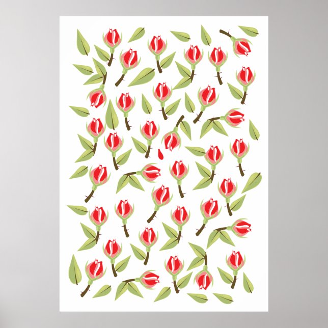 Poster Red Rose Pattern (Frente)