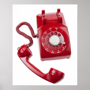 Poster Red Rotary Phone