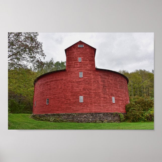 Poster Red Round Barn, Halcottsville, Nova Iorque (Frente)