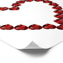 Poster Red Ruby Gemstone Heart