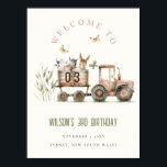Poster Red Rust Farm Animais Trator Kid Birthday<br><div class="desc">Se você precisar de outro produto ou personalização correspondente,  por gentileza,  envie uma mensagem via Zazzle.</div>