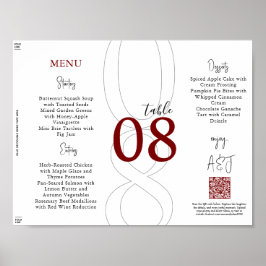 Poster Red Simple Modern Tri-Fold Wedding Menu