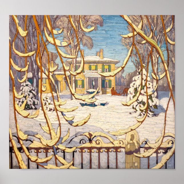 Poster Red Sleigh House, inverno | Lawren Harris | (Frente)