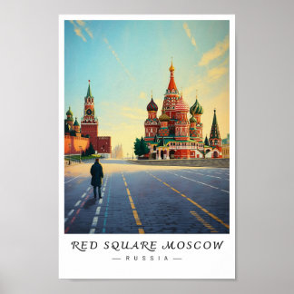 Poster Red Square Moscow Russia Wall Art, Cityscape 