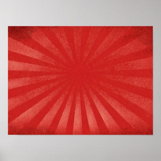 Poster Red Sunburst Background – Vintage Retro Texture (Frente)