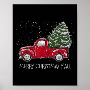 Poster Red Truck Natal Xmas Vintage Feliz Natal Y