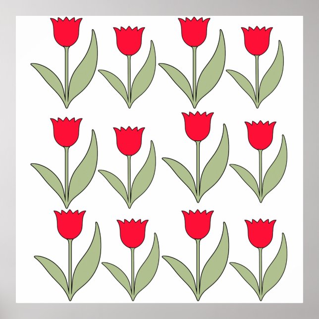 Poster Red Tulips springtime all year (Frente)