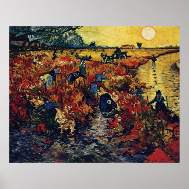 Pôster Red Vineyard, Van Gogh (Frente)
