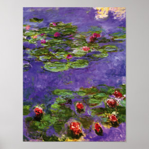 Pôster Red Water Lily Claude Monet Fine Art
