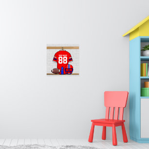 Pôster Red White Blue Football Jersey personalizado