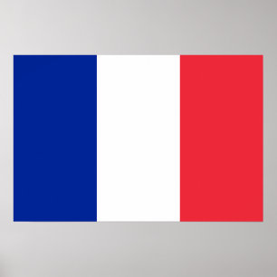 Poster Red White e Blue Flag da França