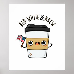Poster Red White E Breve Café
