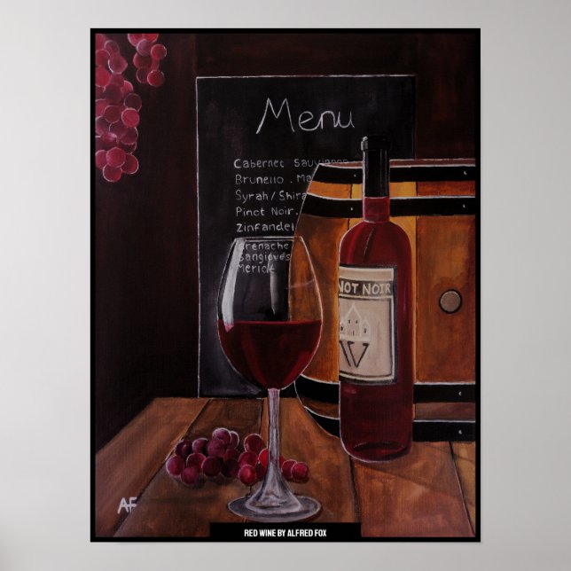 Poster Red Wine Painting by Alfred Fox (Frente)