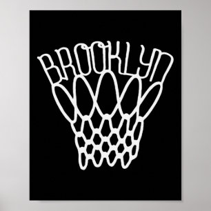 Poster Rede de basquete vintage da cidade de Brooklyn, No