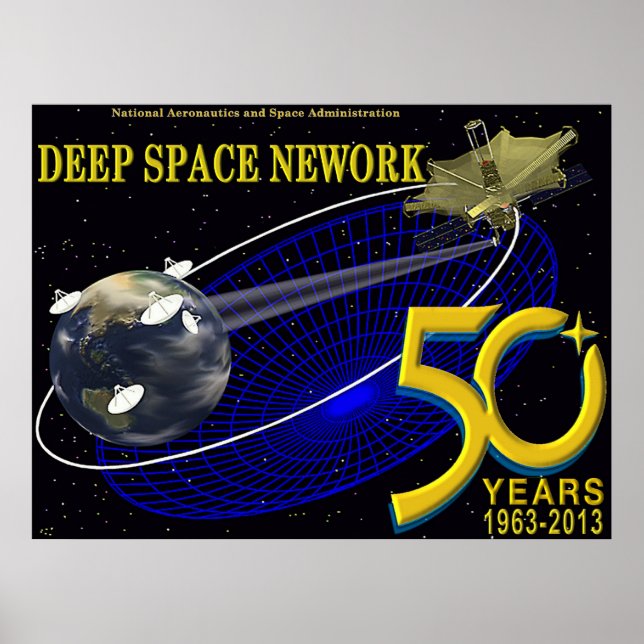 Poster REDE DE ESPAÇO PROFUNDO 50º Aniversário (Frente)