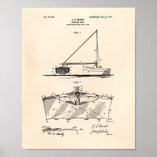 Pôster Rede De Pesca 1905 Arte Patente Antigo Peper