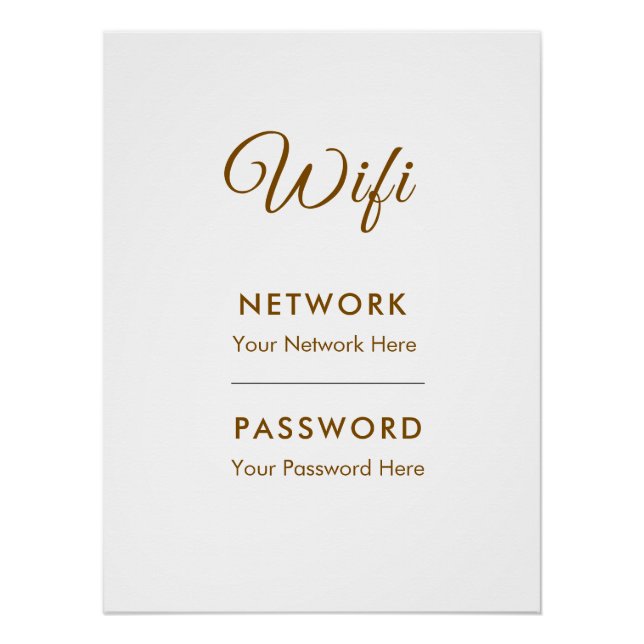 Pôster Rede de Senha Wifi Promocional (Frente)