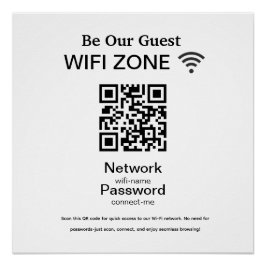Pôster Rede Wifi | Código QR Análise da Internet para Lig