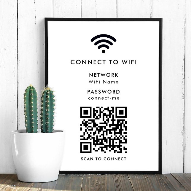 Poster Rede Wifi | Código QR Análise da Internet para Lig (Criador carregado)