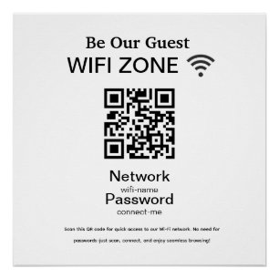Pôster Rede Wifi Código QR Internet Scan para Conectar