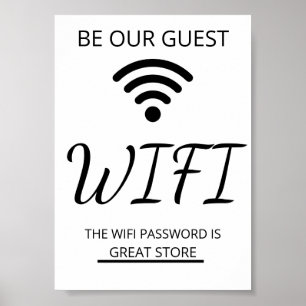 Poster Rede Wifi e Senha Comercial Varejo