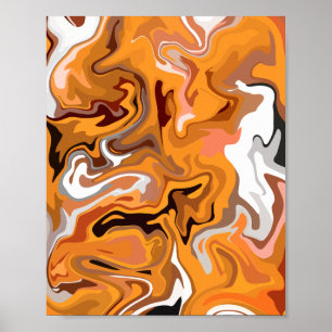 Poster Redemoinho Abstrato Laranja Fogo