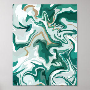 Poster Redemoinho Abstrato Verde Terroso