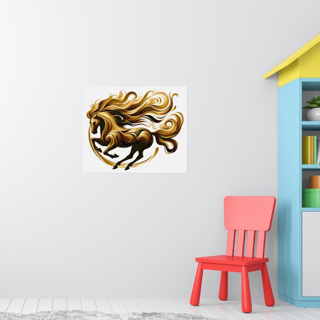 Poster Redemoinho Dourado – Cavalo Real em Movimento (Berçário 1)