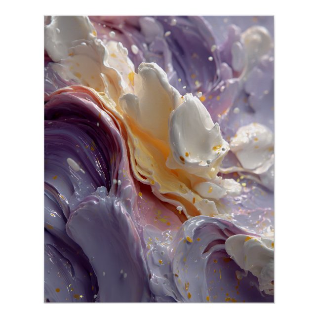 Pôster Redemoinho Fluido de Creme de Lavanda e Pêssego (Frente)
