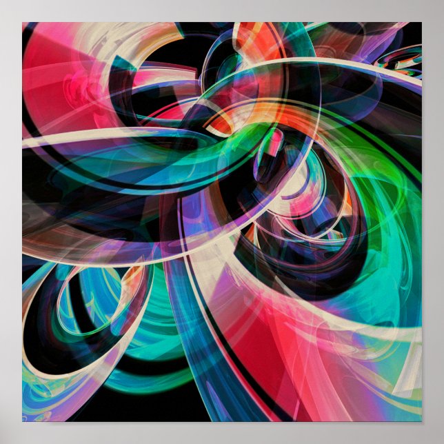 Poster Redemoinhos Abstratos Coloridos (Frente)