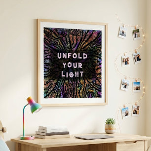 Poster Redemoinhos de Arco-Íris Psicodélico Tipografia Mo