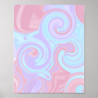 Poster Redemoinhos Rosa e Azul (O algodão doce)