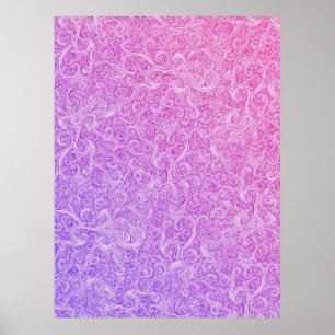 Poster Redemoinhos: Roxo-Cor-de-rosa