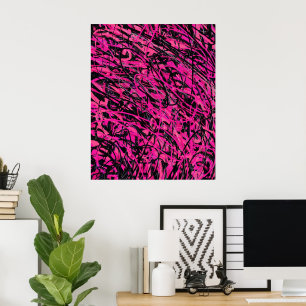 Poster Redemoinhos Selvagens Rosa e Preto