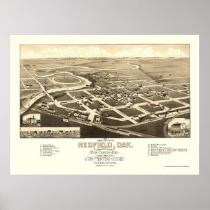 Pôster Redfield, SD Mapa Panorâmico - 1883