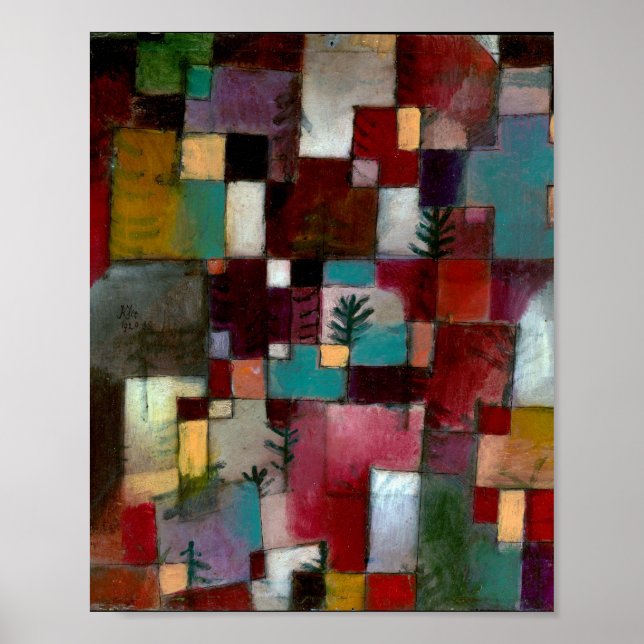 Pôster Redgreen and Violet-Yellow Rhythm : Paul Klee 1920 (Frente)