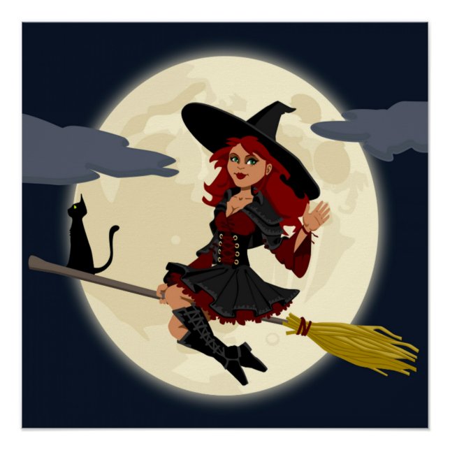 PÔSTER REDHEADED HALLOWEEN WITCH (Frente)