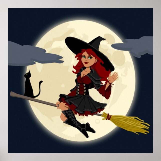 PÔSTER REDHEADED HALLOWEEN WITCH (Frente)