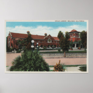 Poster Redlands, CA - Vista da Biblioteca Smiley