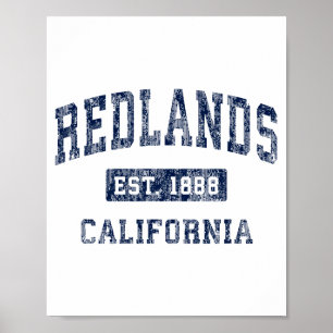 Poster Redlands Califórnia Ca Vintage Estabelecida Premiu