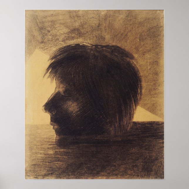 Poster Redon - Cabeça de Orfeu na Água ou O Místico (Frente)