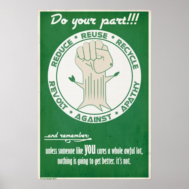 Poster Reduza o Reciclar de reutilização (Frente)