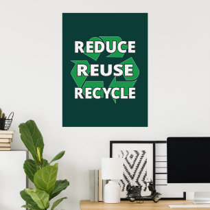 Poster Reduza Reutilize Recicle Dia da Terra Todos os Dia