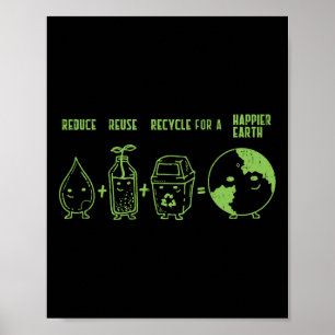 Poster Reduzir a Camisa do Reciclar de Reutilização Dia d
