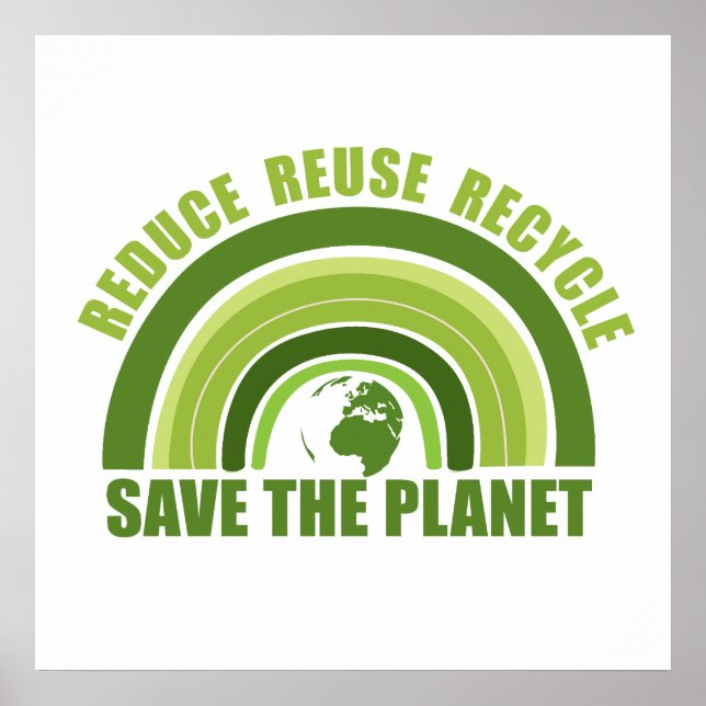 Poster Reduzir a reutilização do reciclar (Frente)