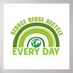 Poster Reduzir a reutilização do reciclar